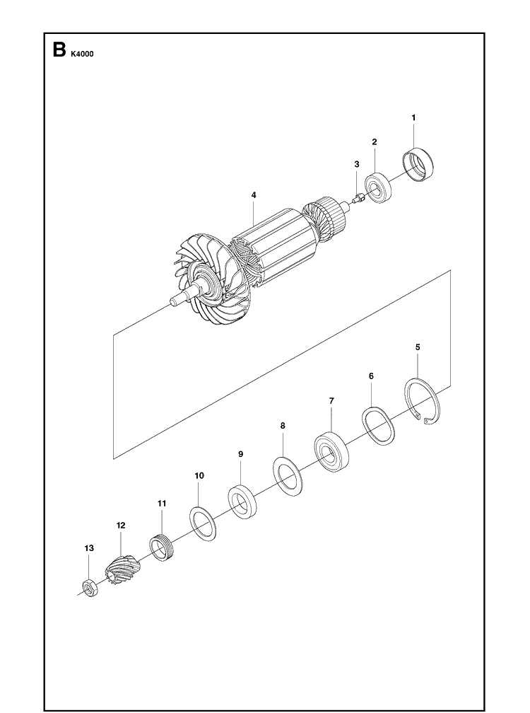 Motor Diagram and Parts List for K4000 2018-03 Husqvarna Lawn Tractor Accessories
