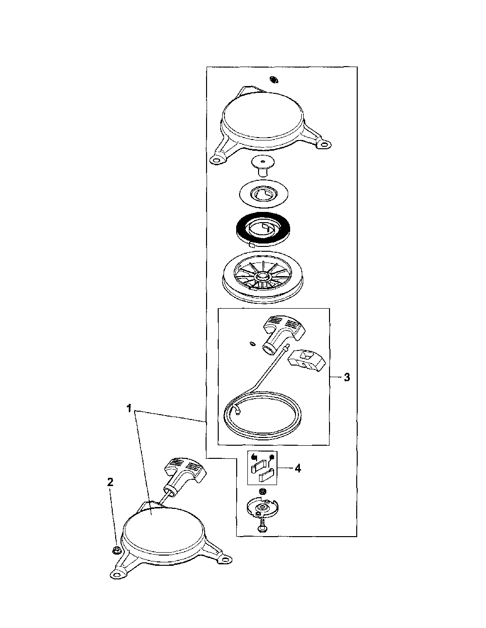Starting system Diagram and Parts List for 917376823  Husqvarna Lawn Mower