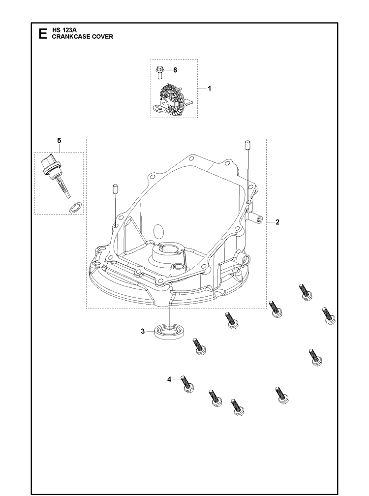 Crankcase Cover Diagram and Parts List for 529347201 2021-01 Husqvarna Engine