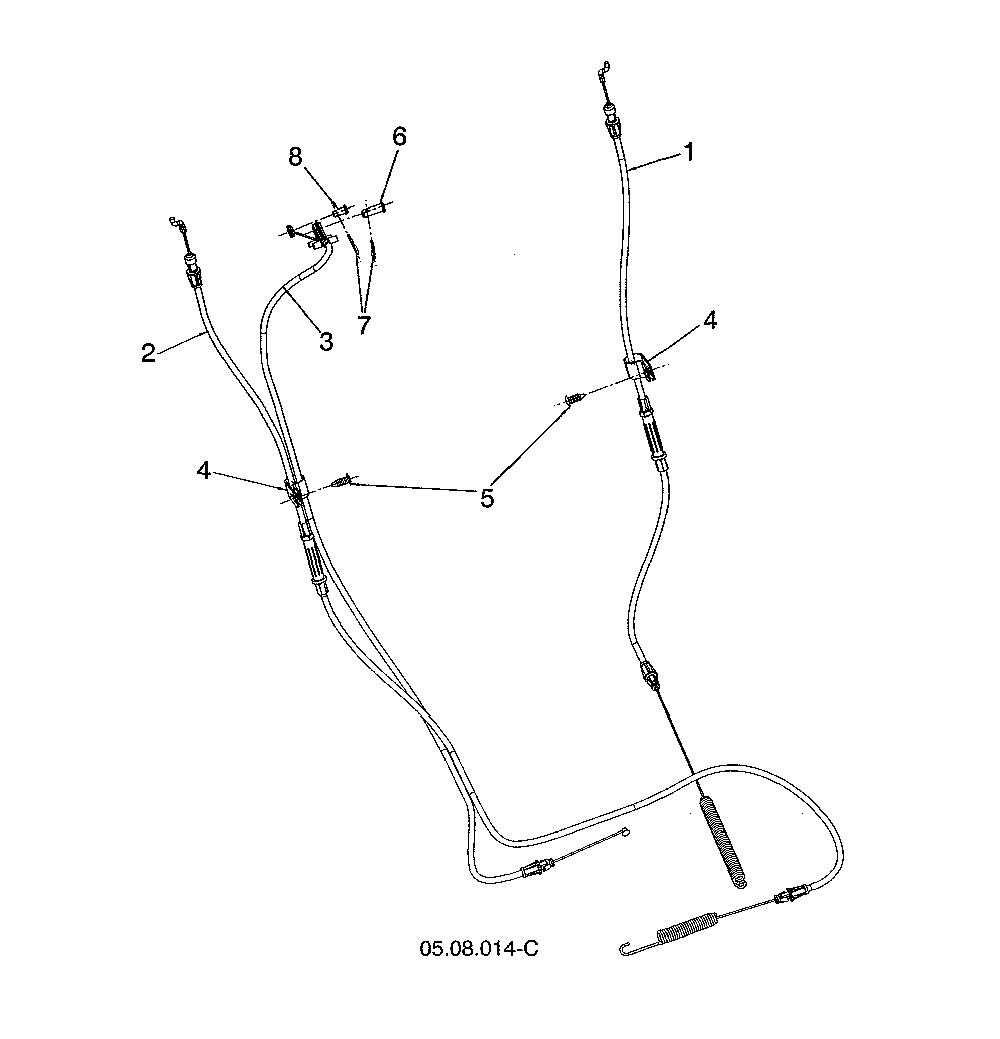 Control drive & auger cables Diagram and Parts List for 96193009705  Husqvarna Snow Blower