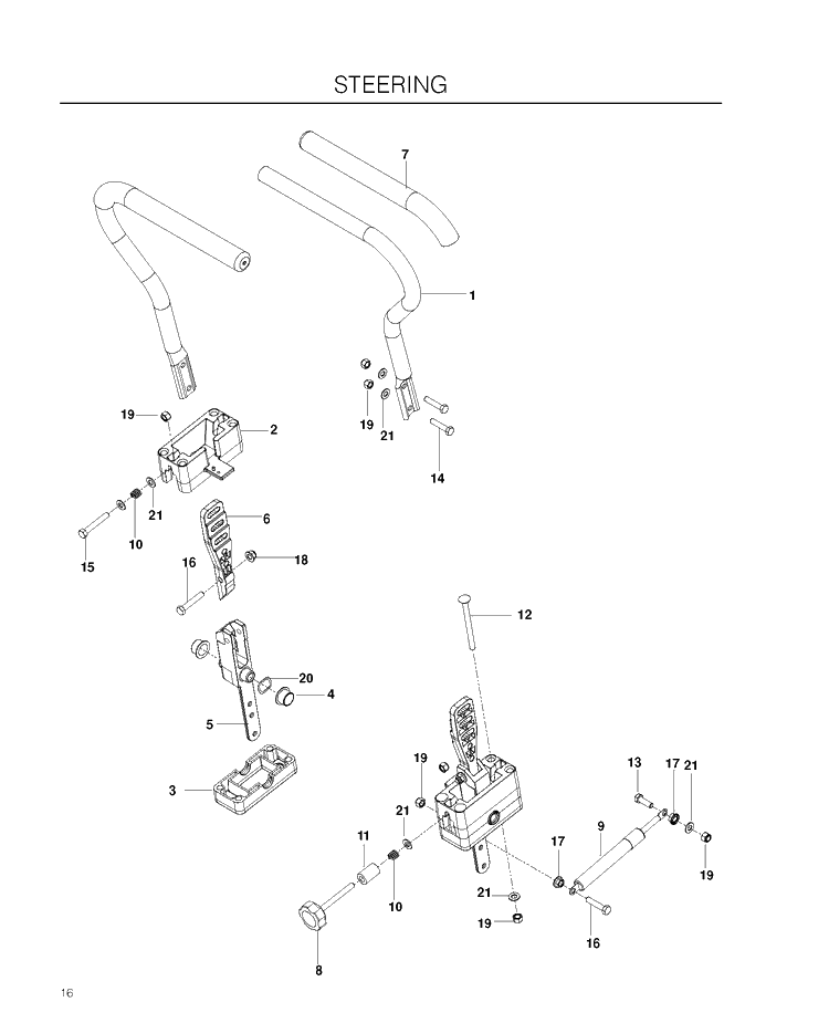 Steering Diagram and Parts List for RZ4623 (966764501)(2011-03) Husqvarna Lawn Mower