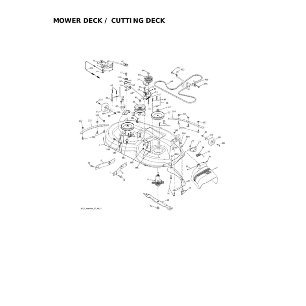 Mower Deck/Cutting Deck Diagram and Parts List for 960430333  Husqvarna Lawn Tractor