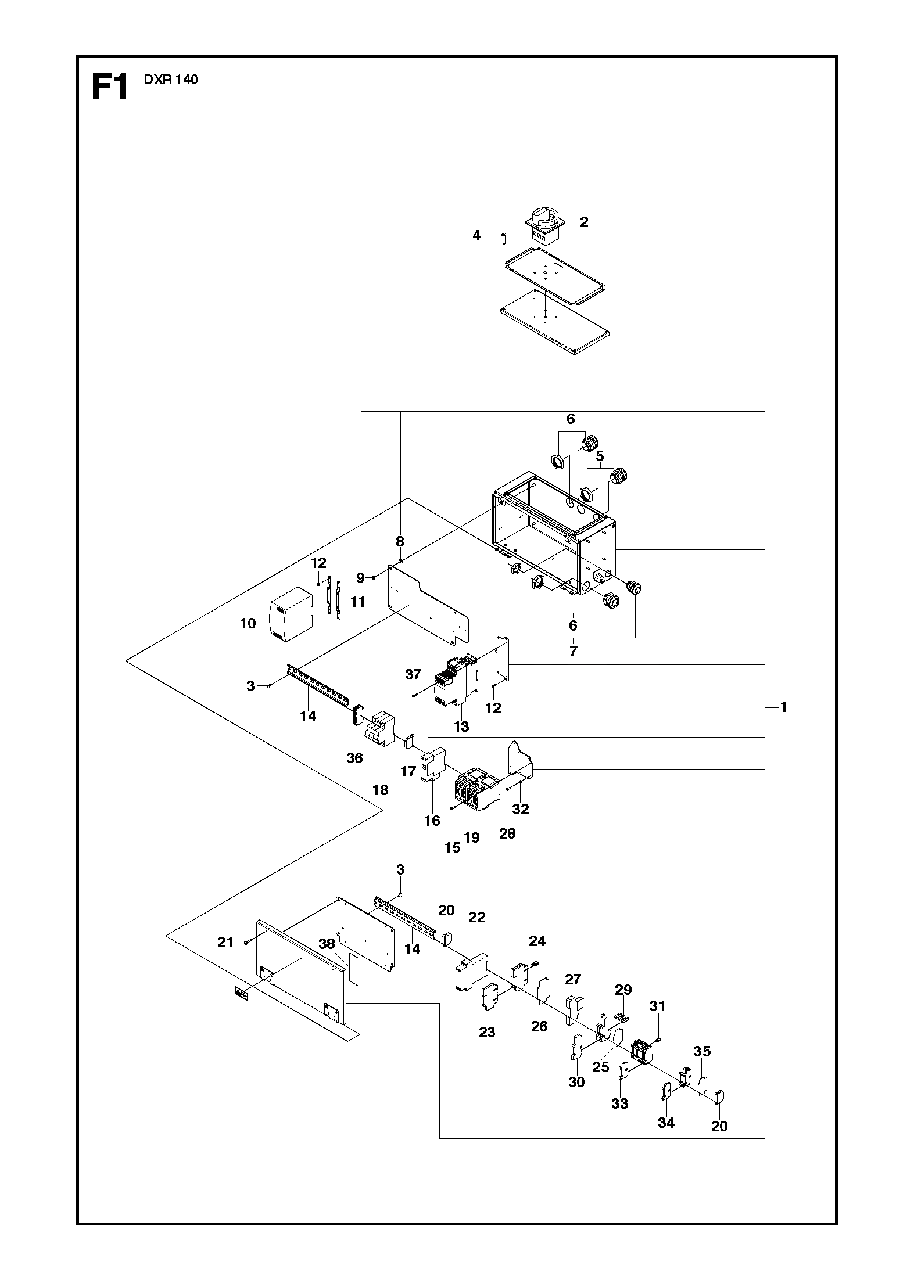 Electrical, Valid For Machine 122 And Forward Diagram and Parts List for DXR140 (1 & Above)(2013-08) Husqvarna Demolition Hammer