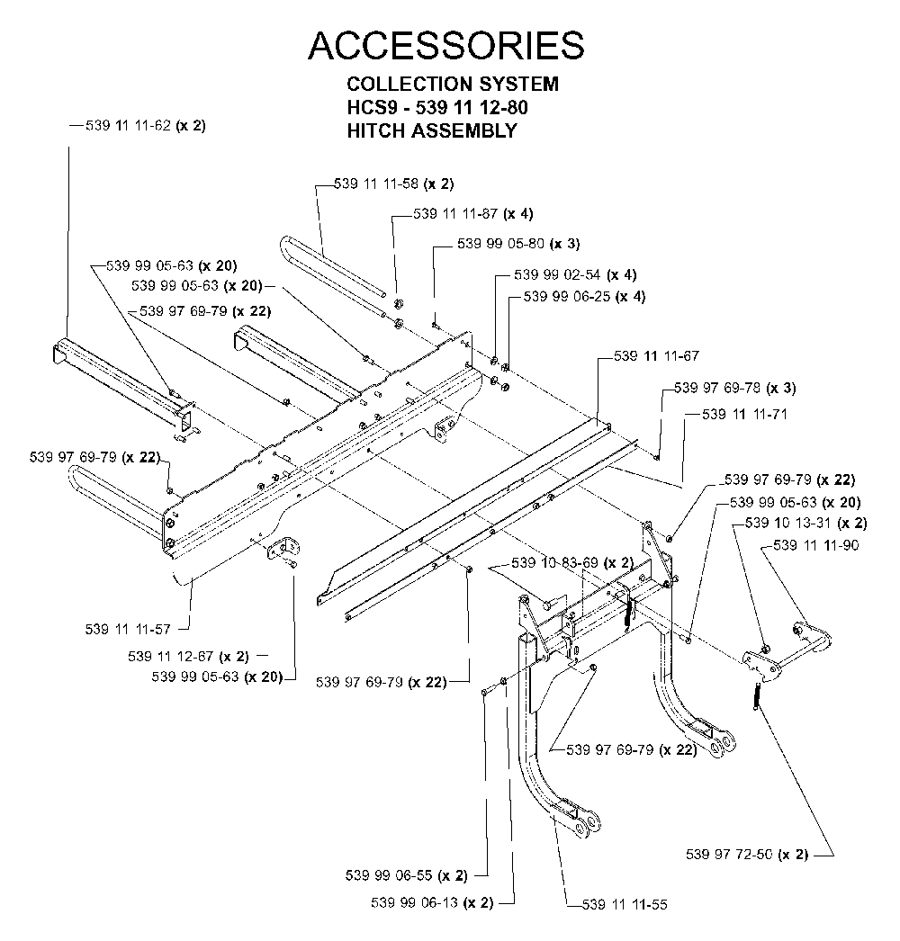 Accessories Diagram and Parts List for IZ5224TLKOA (968999332)(2005-12) Husqvarna Lawn Tractor