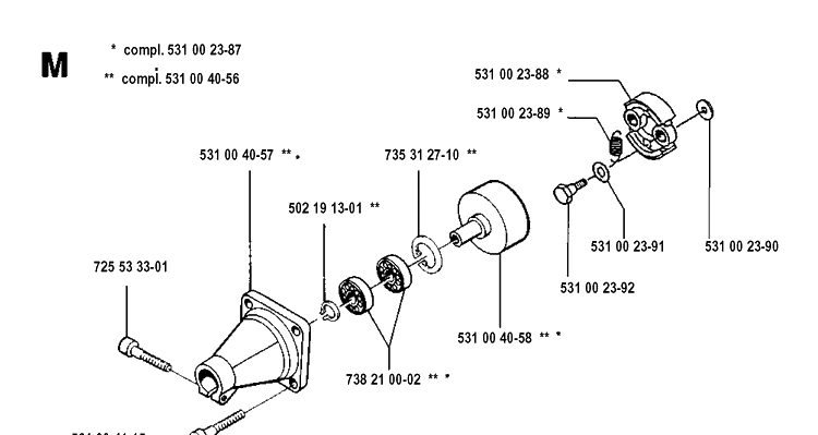 Clutch Diagram and Parts List for 125E  Husqvarna Edger