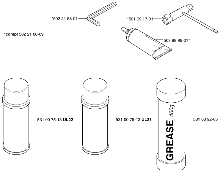 Accessories Diagram and Parts List for 325HD60 (X-SERIES)(2002-06) Husqvarna Hedge Trimmer