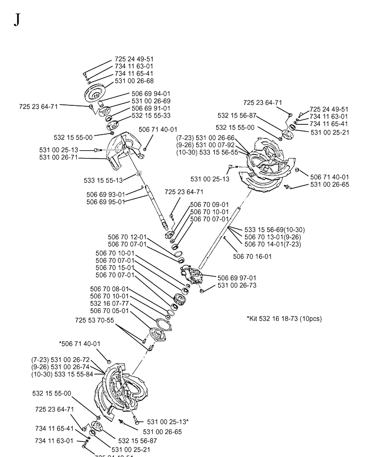 Auger Housing And Impeller 2 Diagram and Parts List for 10-30  Husqvarna Snow Blower