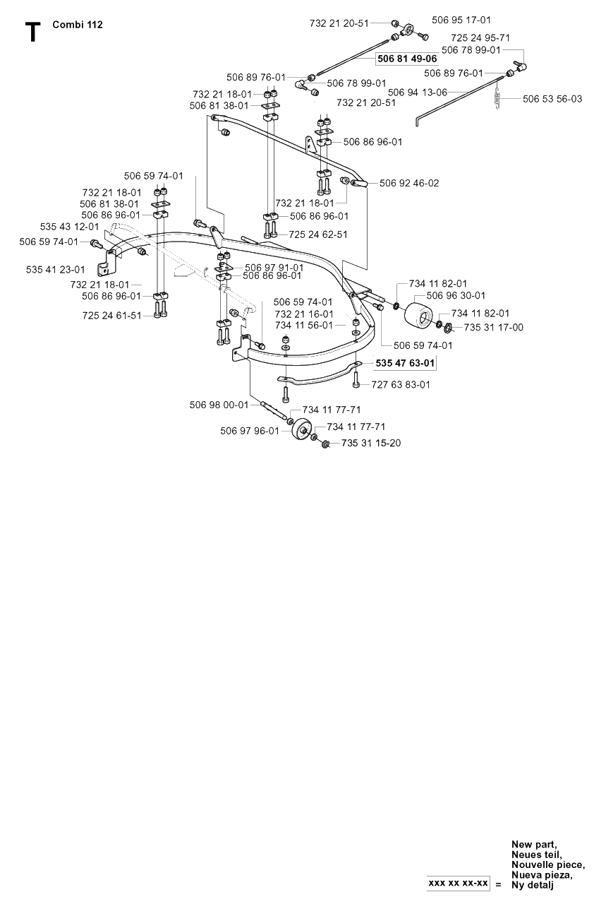 Protection Frame 2 Diagram and Parts List for R15-V2 (953533701)(2004-02) Husqvarna Lawn Tractor