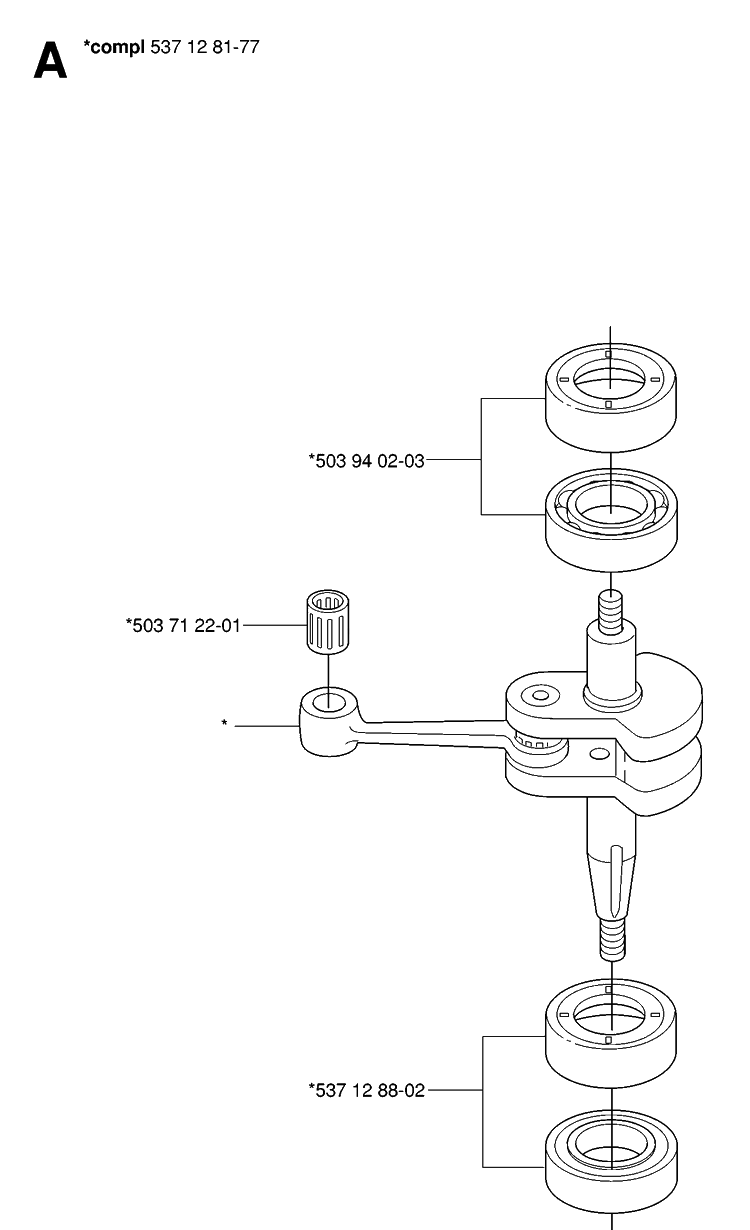 Crankshaft Diagram and Parts List for 325HS99 (X-SERIES)(20063600001-20081800000) Husqvarna Hedge Trimmer