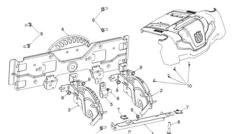 Control Panel And Discharge Chute Diagram and Parts List for ST230  Husqvarna Snow Blower