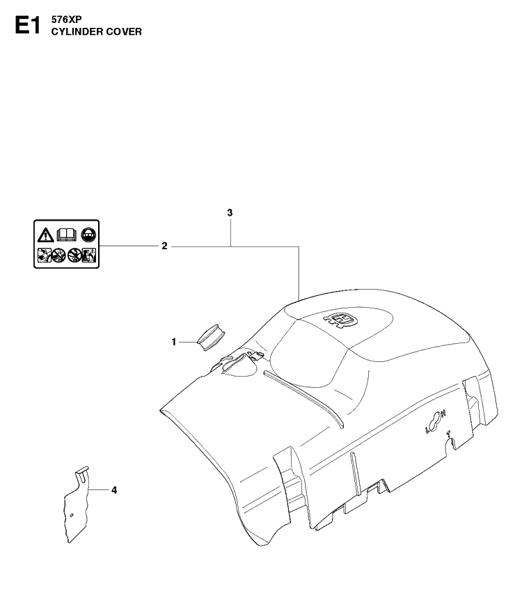Cylinder Cover 3 Diagram and Parts List for 576XP  Husqvarna Chainsaw