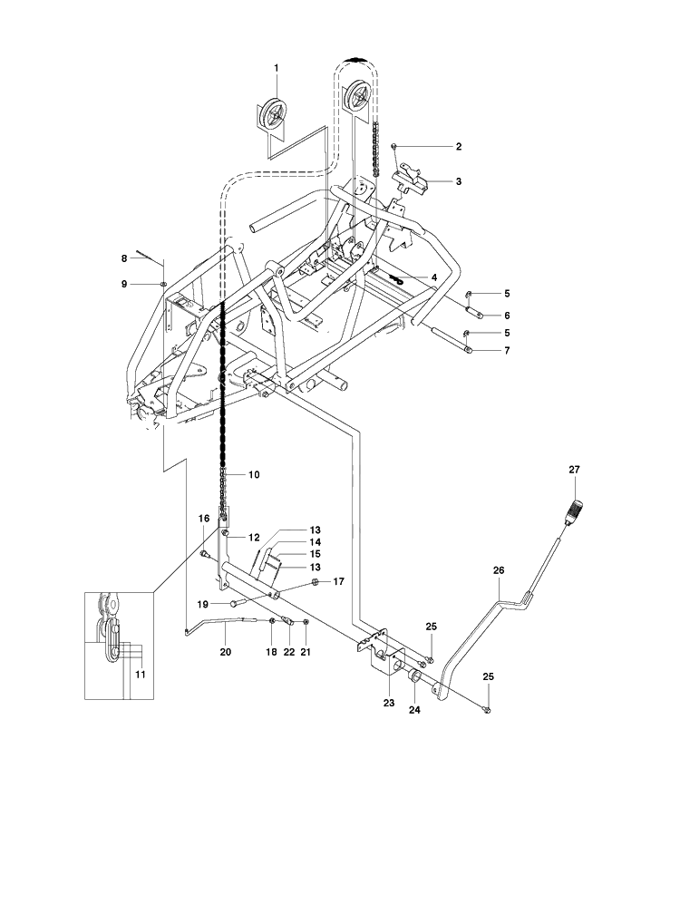 Controls 2 Diagram and Parts List for R111B (965996885)(2010-07) Husqvarna Lawn Mower