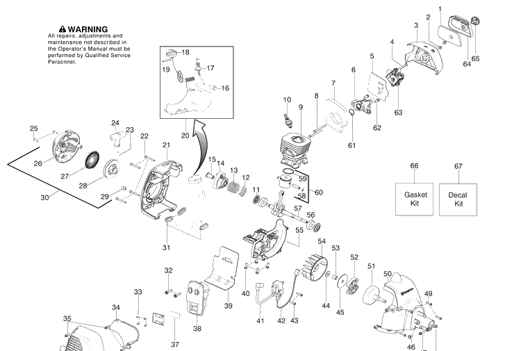 Repair Parts 2 Diagram and Parts List for 128LD 2008-11 Husqvarna Trimmer