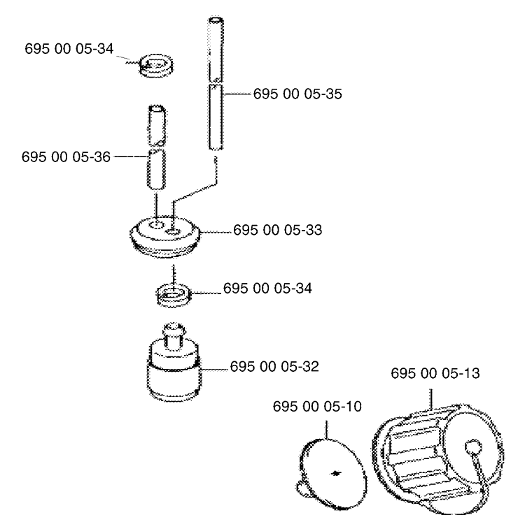 Fuel Cap / Fuel Line Assembly Diagram and Parts List for 155BT (WR07-8-98)(1998-10) Husqvarna Leaf Blower / Vacuum