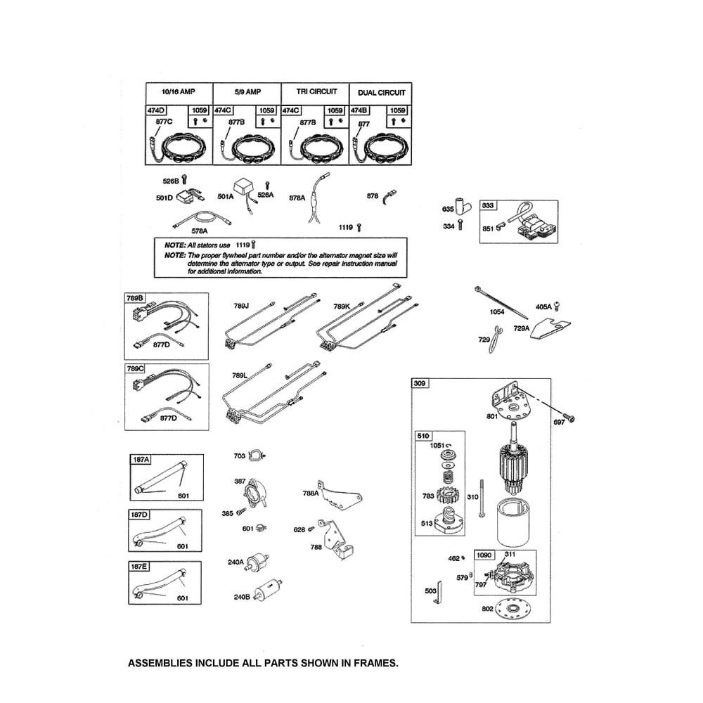 Engine >> Alternator/Starter/Fuel Supply Diagram and Parts List for YTH2348-917289570  Husqvarna Lawn Tractor