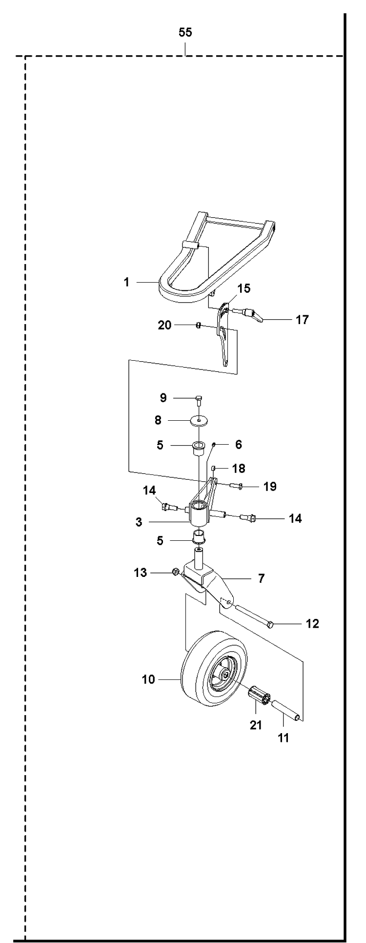 61 Inch/155cm Cutting Deck Diagram and Parts List for PT26D (965160601)(2008-03) Husqvarna Lawn Mower