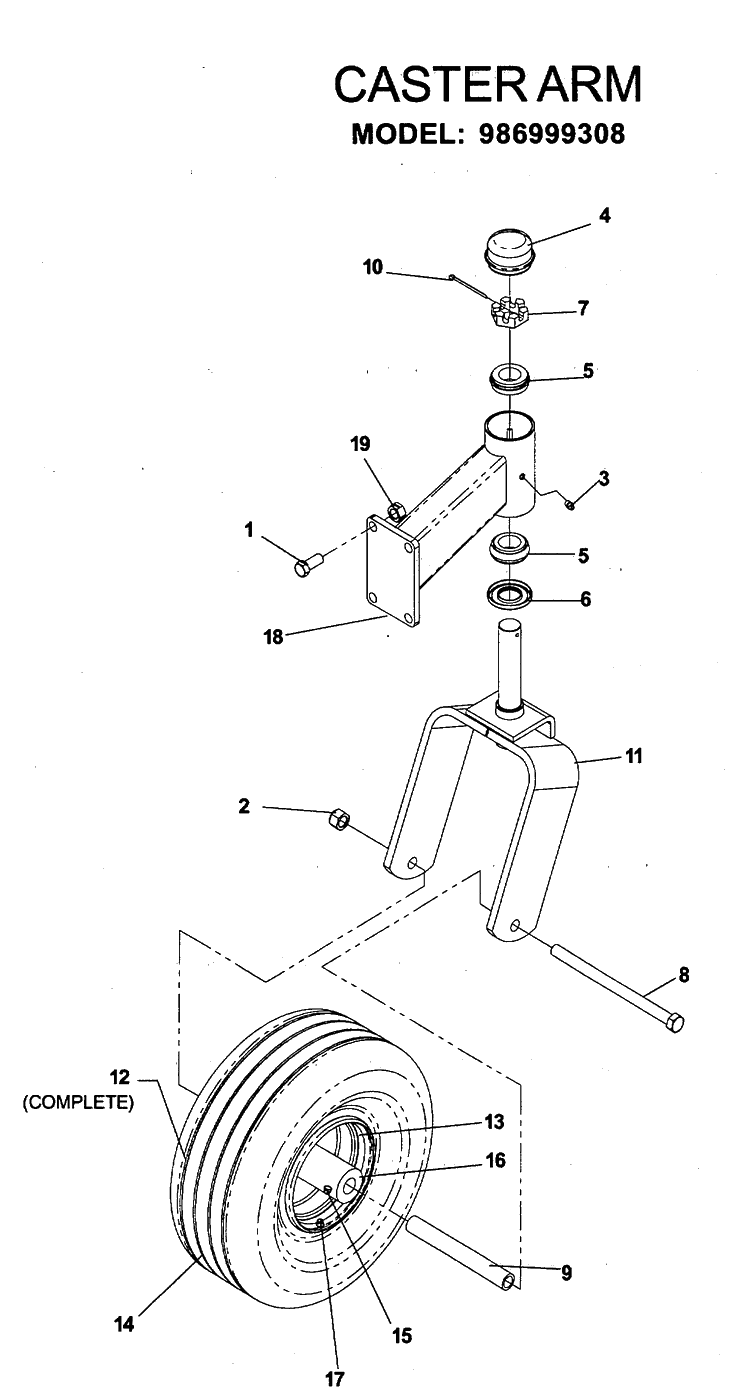 Casters 2 Diagram and Parts List for IZ5223 (968999526)(2006-08) Husqvarna Lawn Mower
