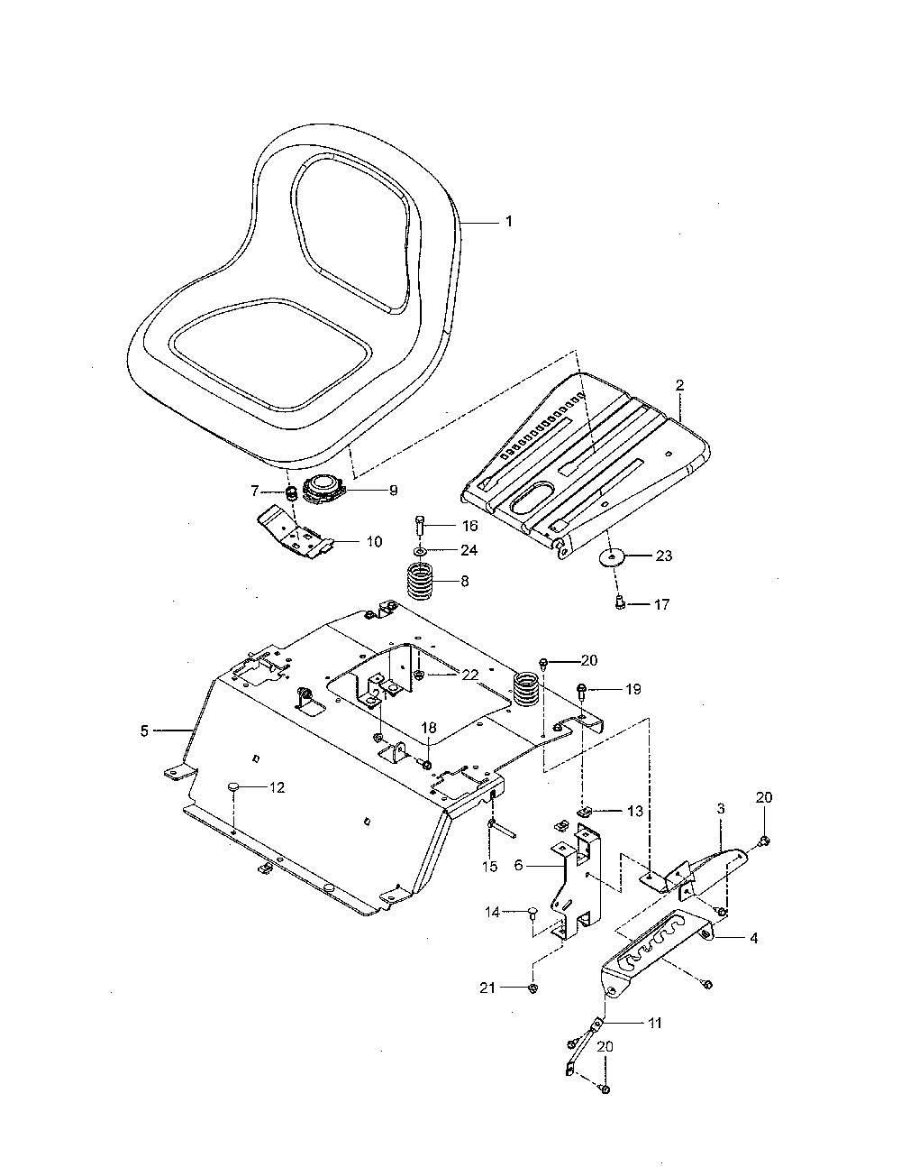 Seat Diagram and Parts List for Z246-967271401-00  Husqvarna Lawn Mower