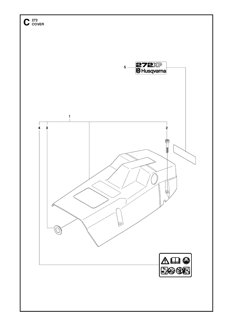 Cylinder Cover Diagram and Parts List for 272XP 20173200001-20182200000 Husqvarna Chainsaw