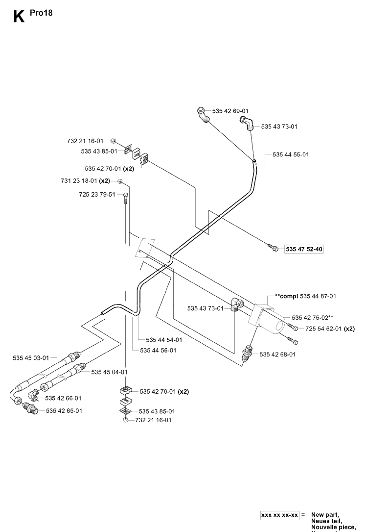 Transmission 2 Diagram and Parts List for PR18 (953521901)(2004-01) Husqvarna Lawn Mower
