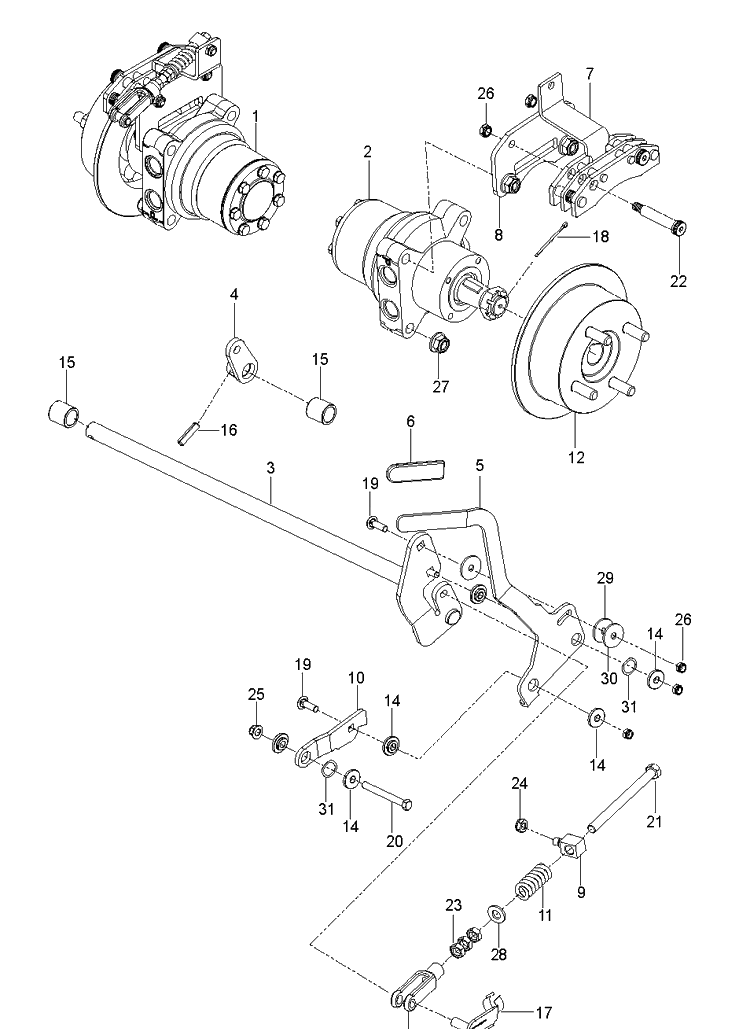 Parking Brake Diagram and Parts List for 96661470200 2016-12 Husqvarna Lawn Mower