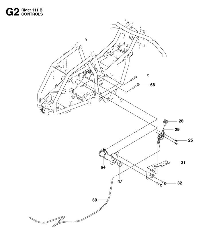 Controls 2 Diagram and Parts List for R111B (965996801)(2011-02) Husqvarna Lawn Mower