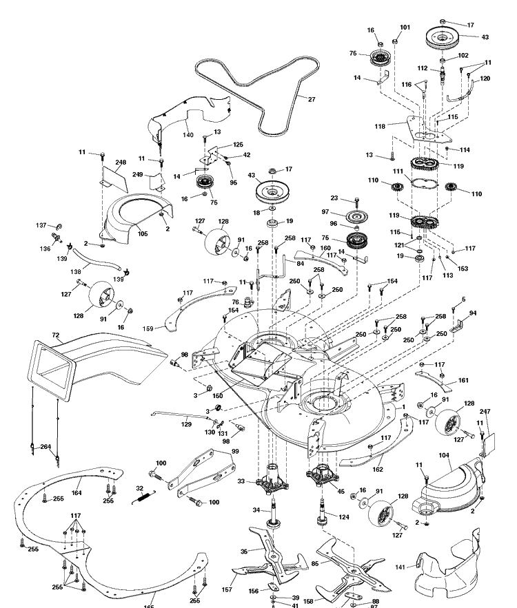 Mower Deck / Cutting Deck Diagram and Parts List for TC342T (96051014801)(2017-09) Husqvarna Lawn Tractor