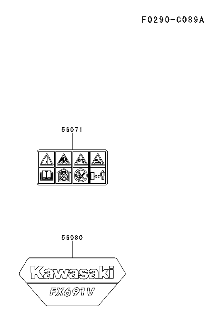 Decals Diagram and Parts List for FX691V-BS50 2017-09 Husqvarna Engine