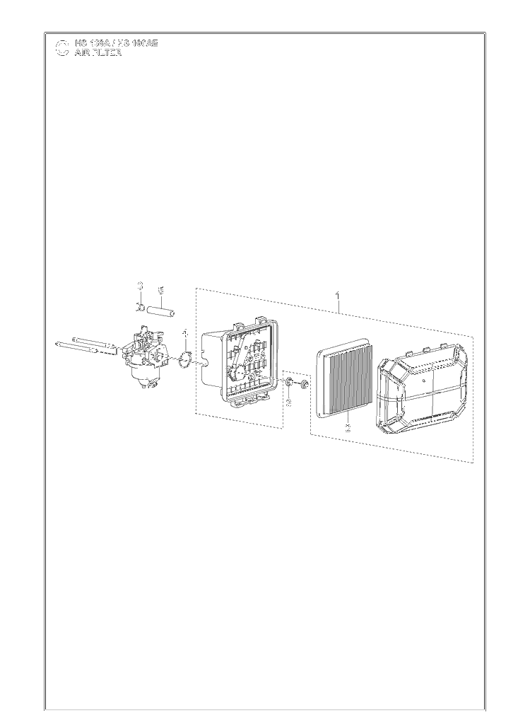 Air Filter Diagram and Parts List for HS166AE (531451001)(599912501) Husqvarna Engine