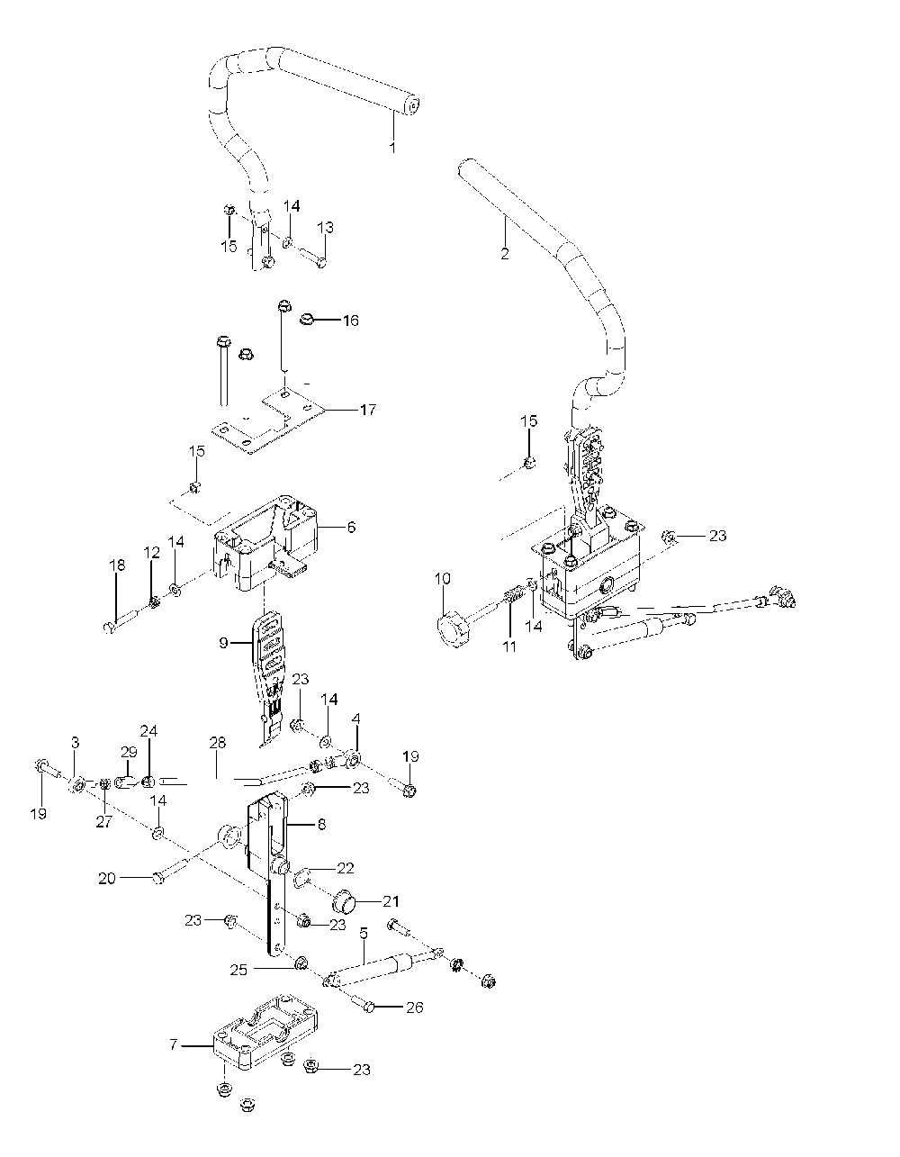 Steering Diagram and Parts List for MZ28ZTBF966582501-00 2010-02 Husqvarna Lawn Tractor
