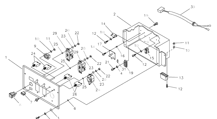 Control Panel Diagram and Parts List for 1365GN (1935)(2004-06) Husqvarna Generator