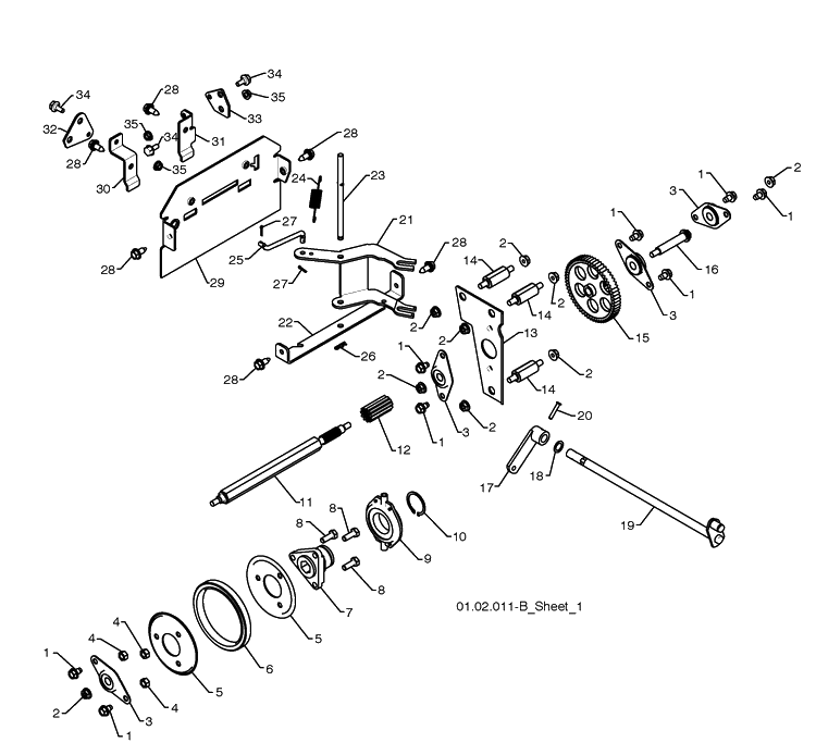 Drive 2 Diagram and Parts List for 1830SB (96193005700)(2010-04) Husqvarna Snow Blower