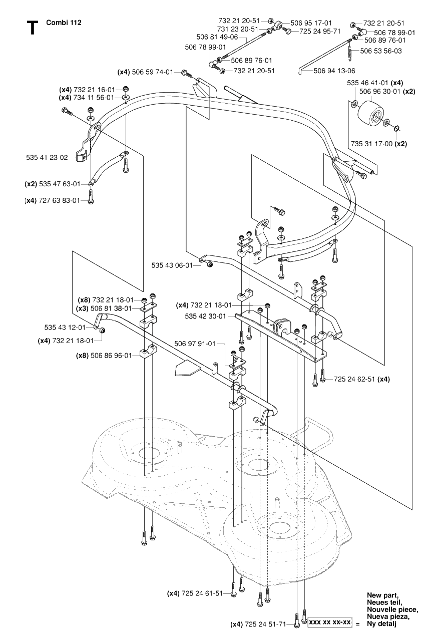 Protection Frame Diagram and Parts List for R16 (953521401)(2006-01) Husqvarna Lawn Tractor