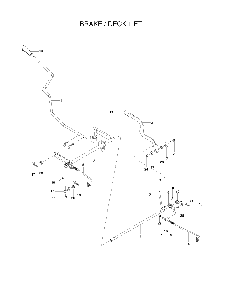 Brake / Rear Mower Lift Diagram and Parts List for RZ4219 (966809001)(2011-09) Husqvarna Lawn Mower