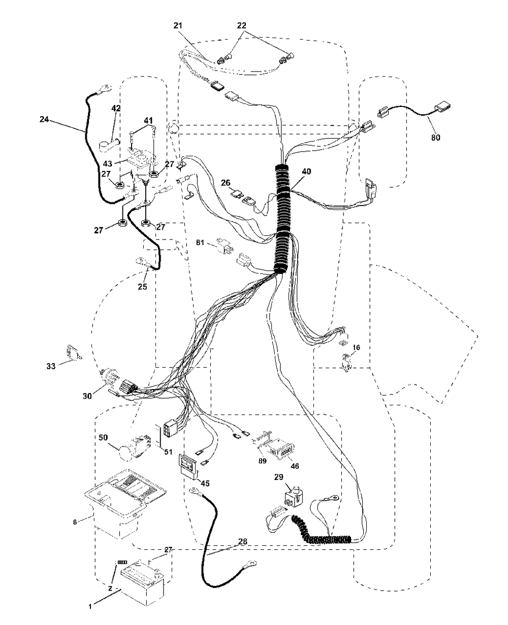 Electrical Diagram and Parts List for YTH1746 (954567055-B)(2001-01) Husqvarna Lawn Tractor