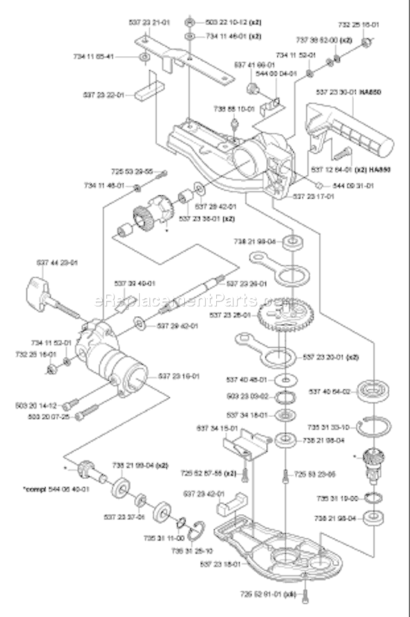 Page J Diagram and Parts List for 323HE3 2007-01 Husqvarna Trimmer