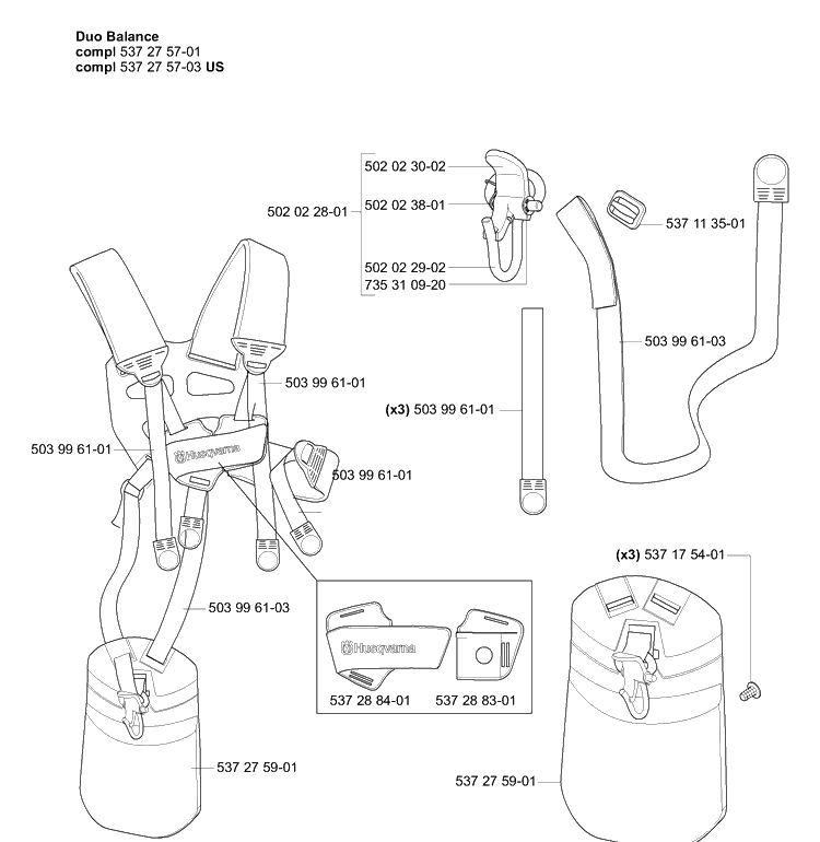 Accessories Diagram and Parts List for 232L 2006-04 Husqvarna Trimmer