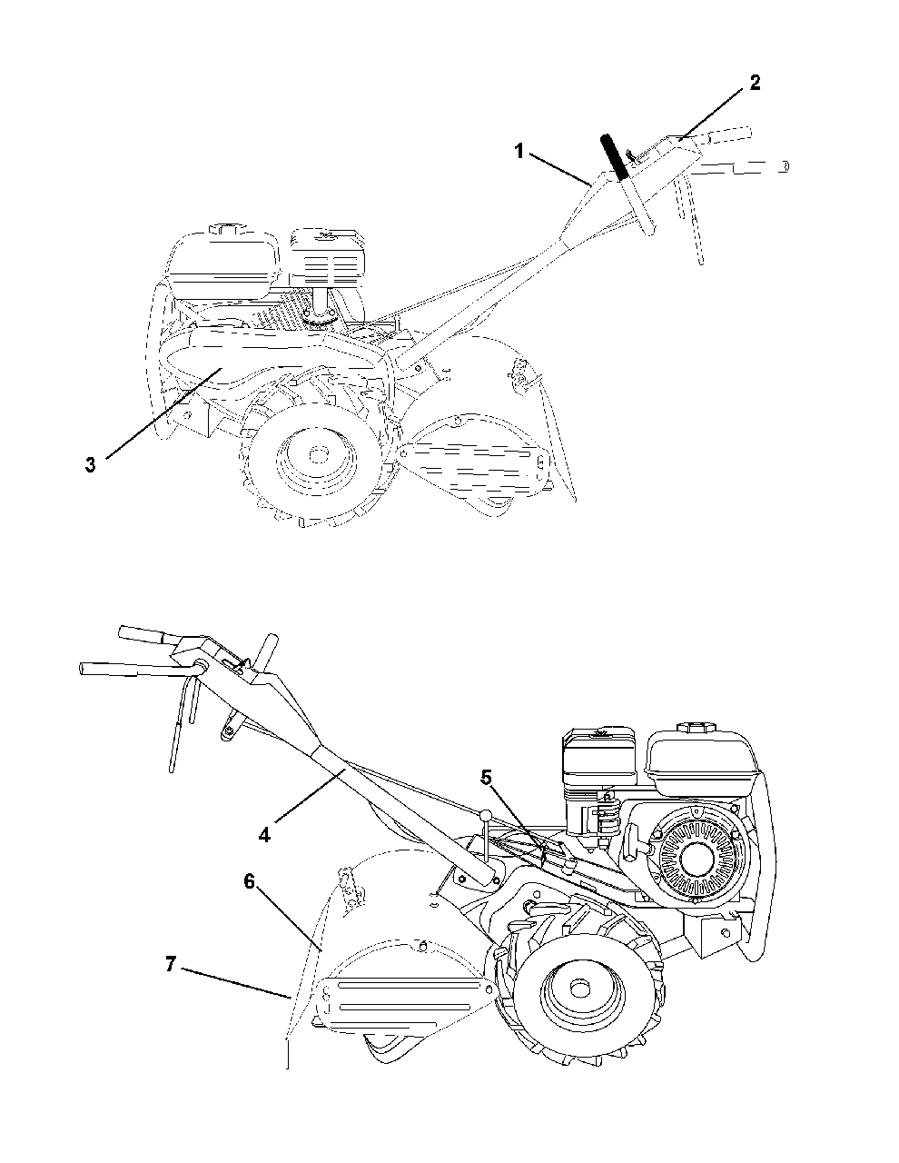 Decals Diagram and Parts List for 550CRTH (954140064-B)(1999-03) Husqvarna Tiller