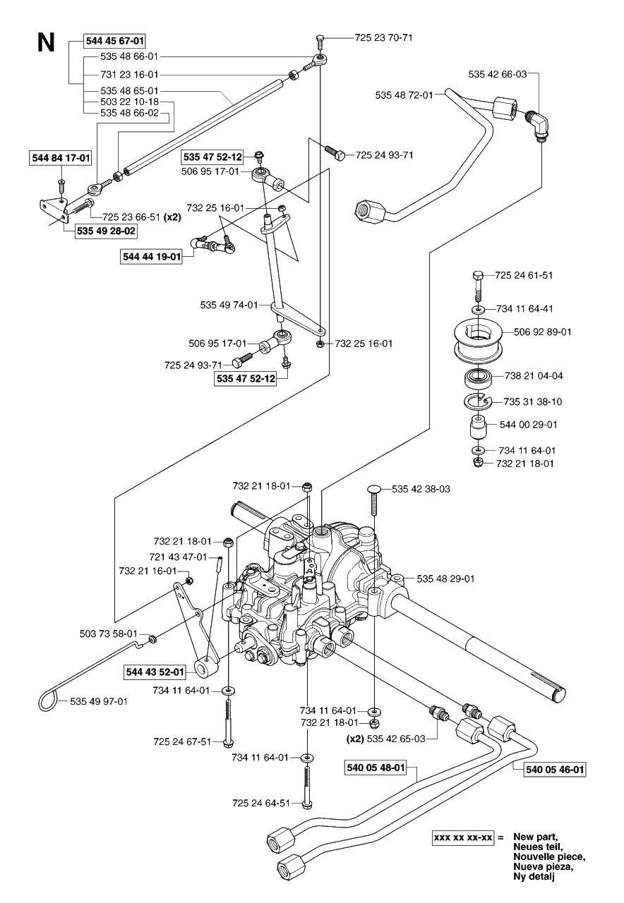 Transmission Diagram and Parts List for PF21AWD (965095101)(2007-03) Husqvarna Lawn Tractor