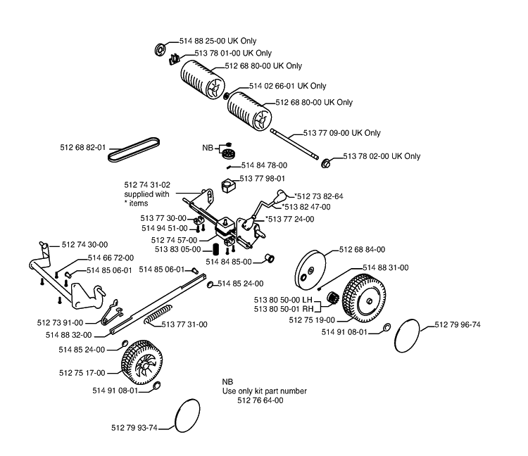 Wheels And Tires 3 Diagram and Parts List for ROYAL43 2003-01 Husqvarna Lawn Mower