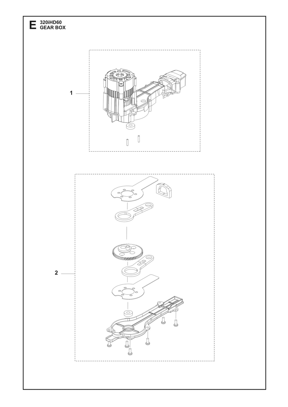 Gearbox Diagram and Parts List for 320IHD60  Husqvarna Trimmer