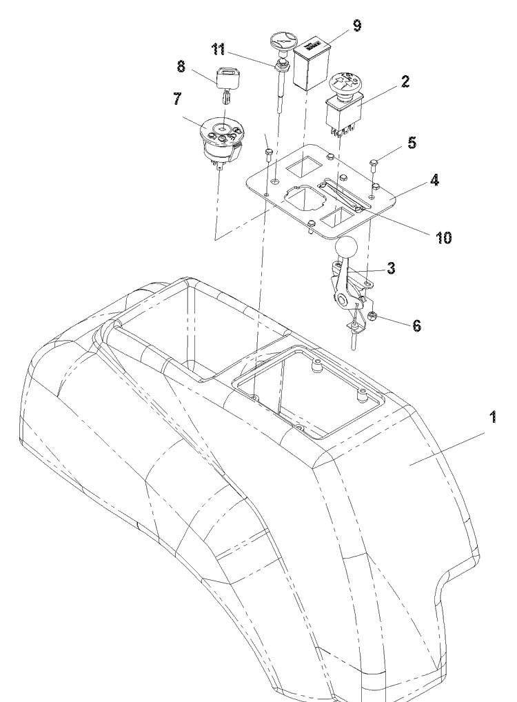Console Assembly Diagram and Parts List for CZ4818 (968999276)(2004-09) Husqvarna Lawn Mower