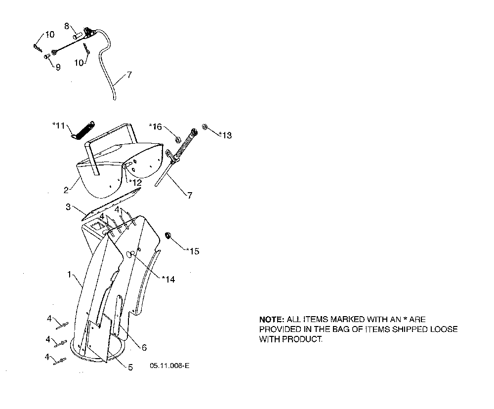 Chute & deflector weldments Diagram and Parts List for 96193009703  Husqvarna Snow Blower