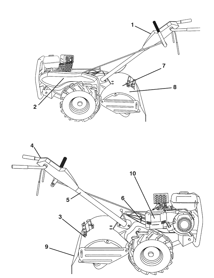 Decals Diagram and Parts List for DRT900 (96093000803)(2009-04) Husqvarna Tiller