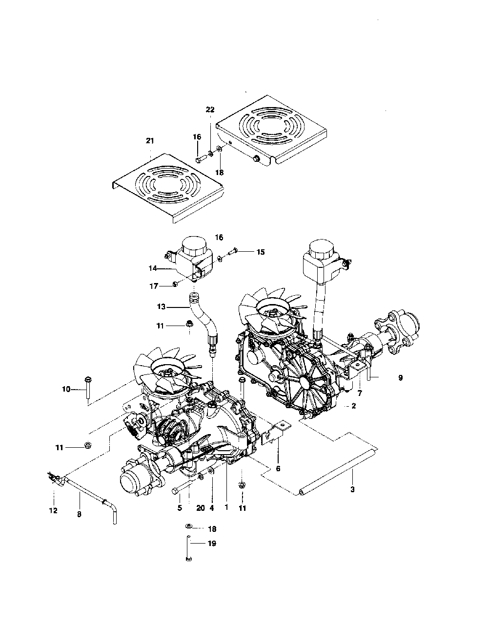 Hydraulic pump-motor Diagram and Parts List for MZ6128-966502301  Husqvarna Lawn Mower