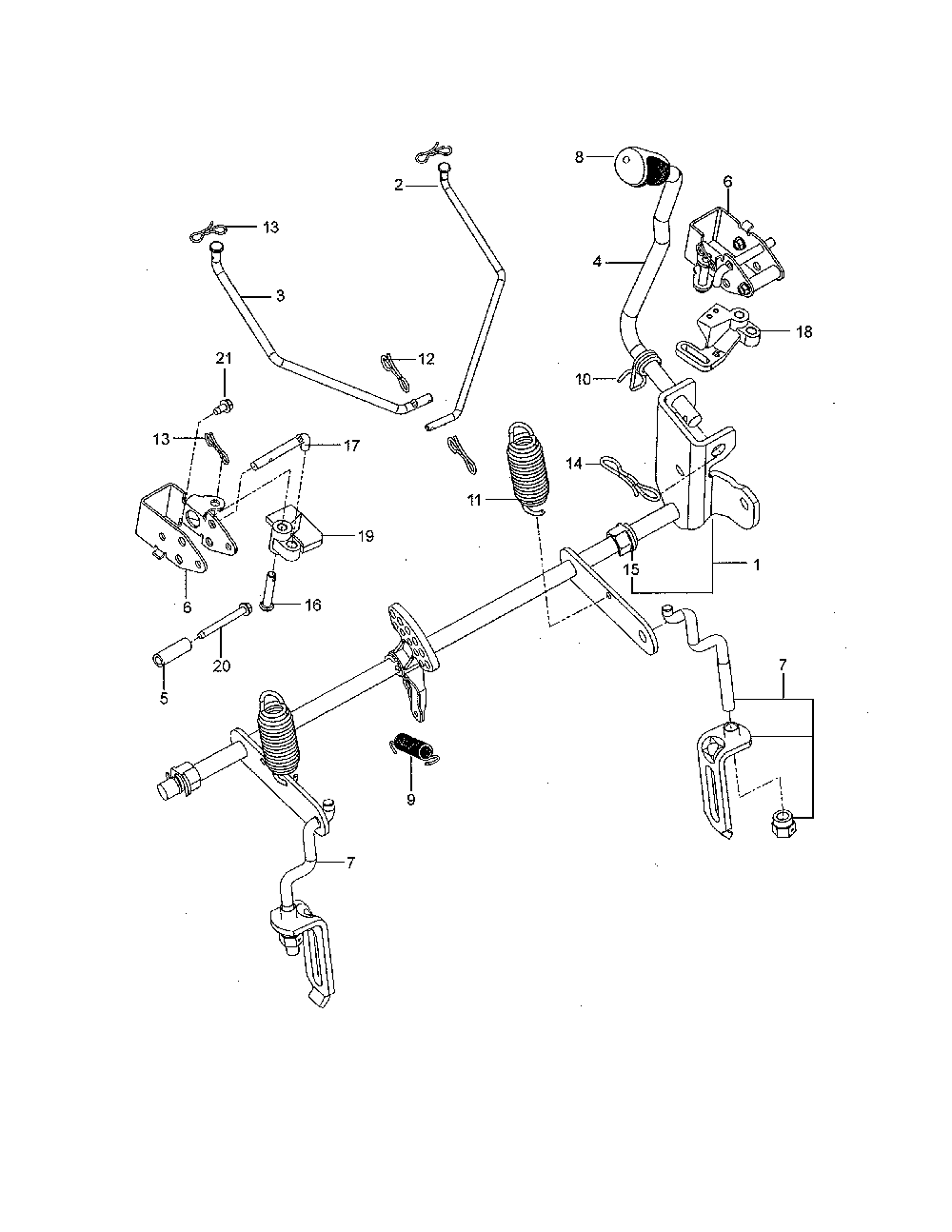 Brake/lift Diagram and Parts List for 967844601-00  Husqvarna Lawn Mower
