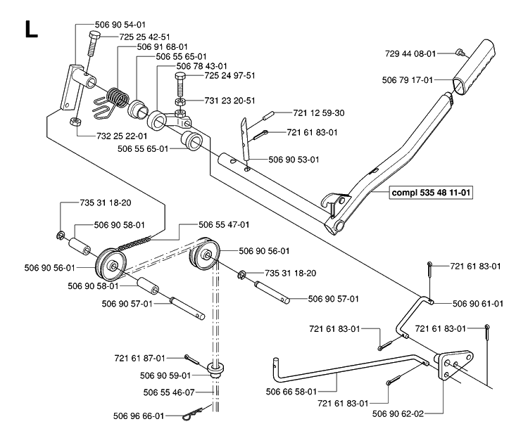 Controls Diagram and Parts List for RIDER16 (953521401)(2006-01) Husqvarna Lawn Mower