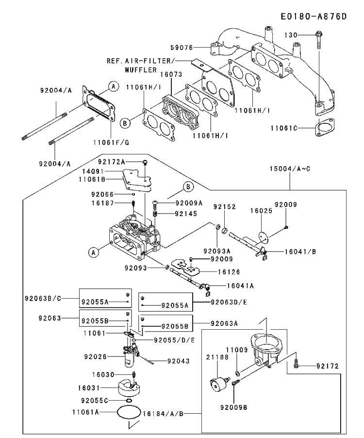 Carburetor Diagram and Parts List for FX751V-ES00 2017-09 Husqvarna Engine