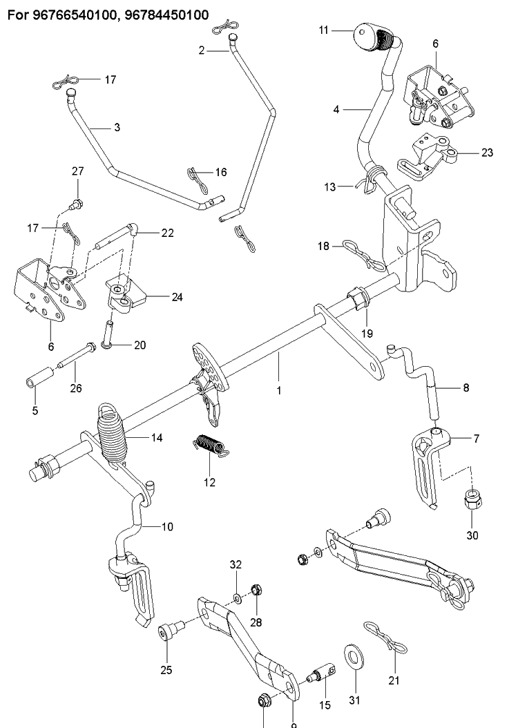 Mower Lift / Deck Lift Diagram and Parts List for Z246  Husqvarna Lawn Mower