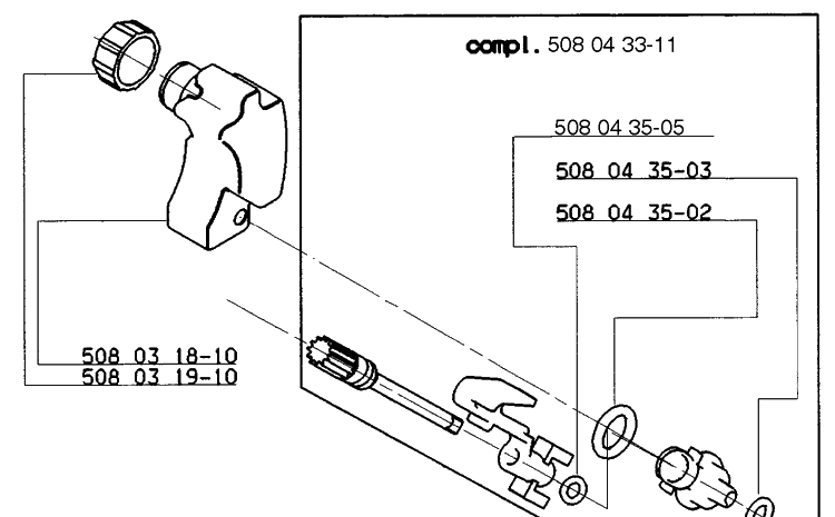 Oil Tank Assembly Diagram and Parts List for ELECTRIC16 1999-04 Husqvarna Chainsaw